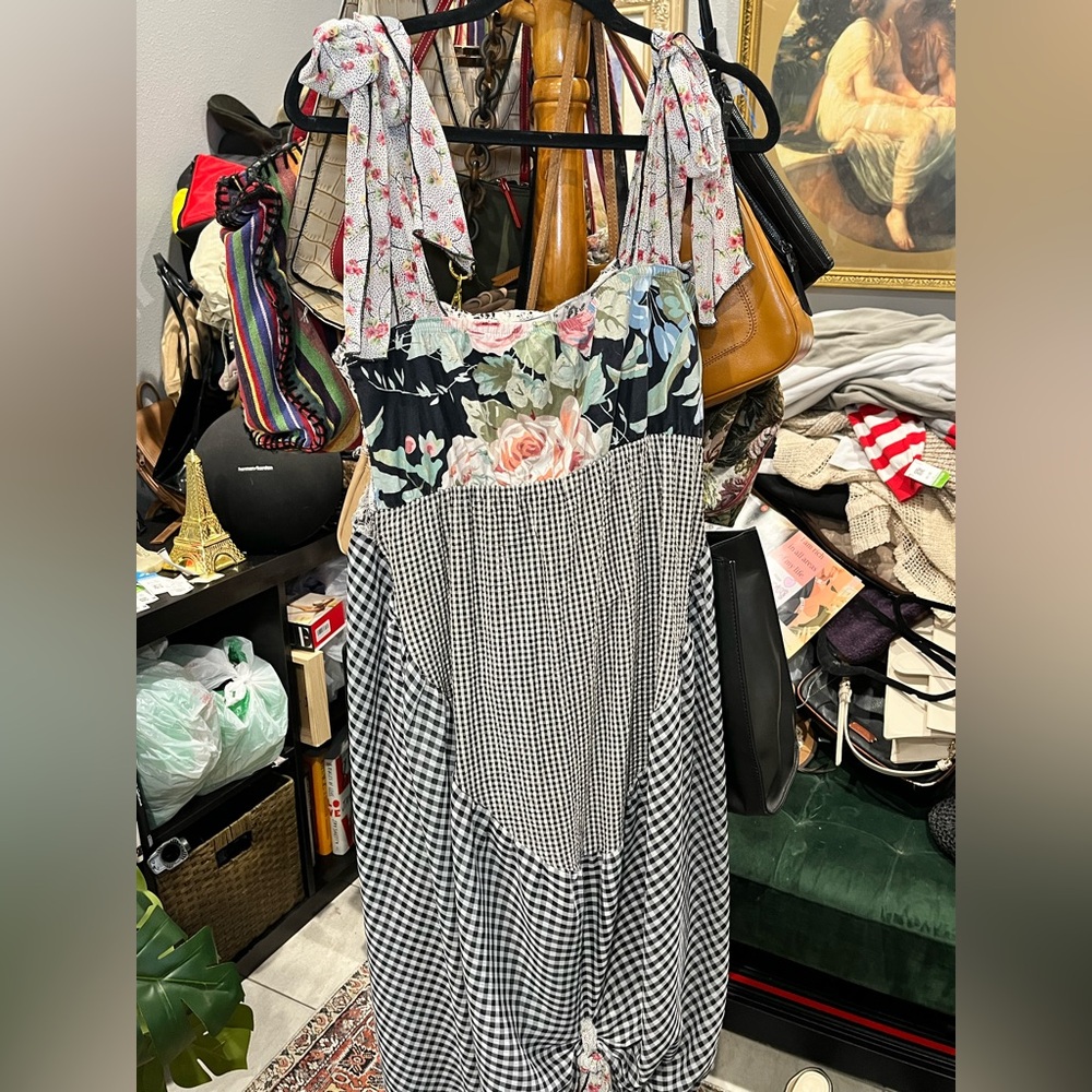 Vintage Patchwork Squared Neckline With Shoulder … - image 2